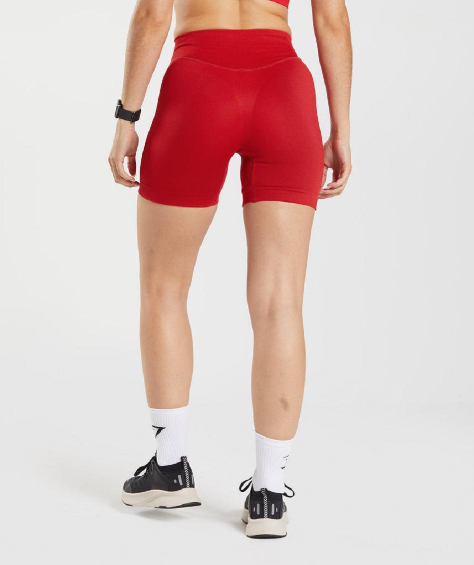 Pantalones Cortos Gymshark Sweat Seamless Sculpt Mujer Rojas | CO 2761ILH